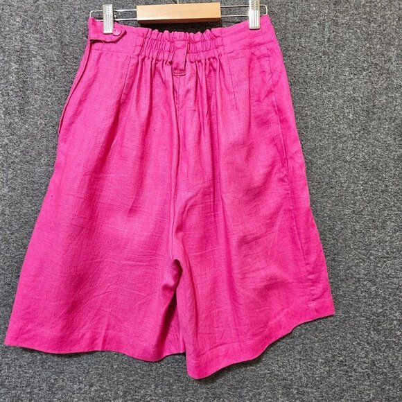 Vtg 90s Fuchsia Pink Trouser Shorts sz 4 High Waist Pleated Preppy Barbiecore - Picture 13 of 16